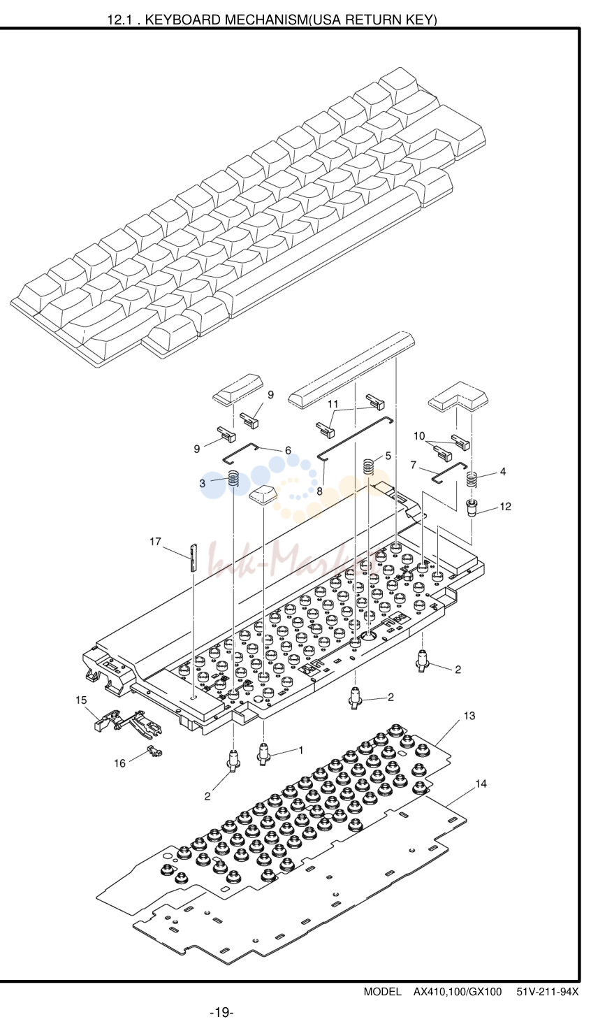 10. 1 . KEYBOARD MECHANISM(USA RETURN KEY)