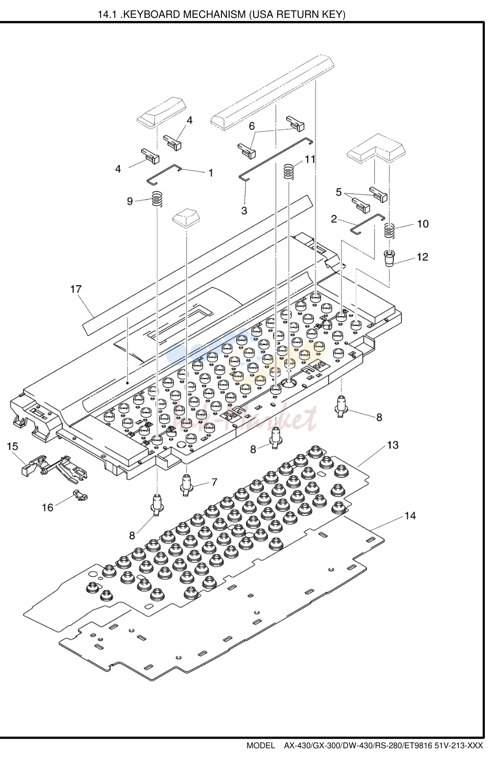 11. 1 .KEYBOARD MECHANISM (USA RETURN KEY)