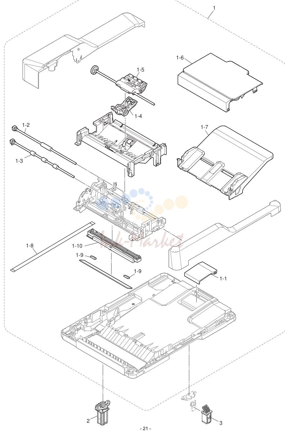 8. 1 D00HUJ001 1 ADF UNIT(SP) DCP-L8410CDW