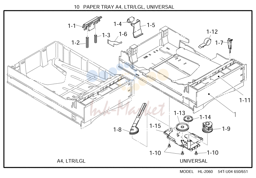 7. PAPER TRAY A4, LTR/LGL, UNIVERSAL