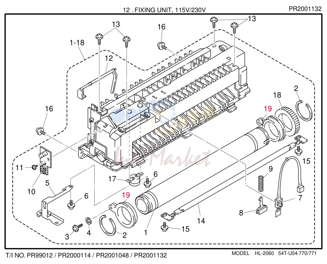 8. 12 . FIXING UNIT, 115V/230V PR2001132