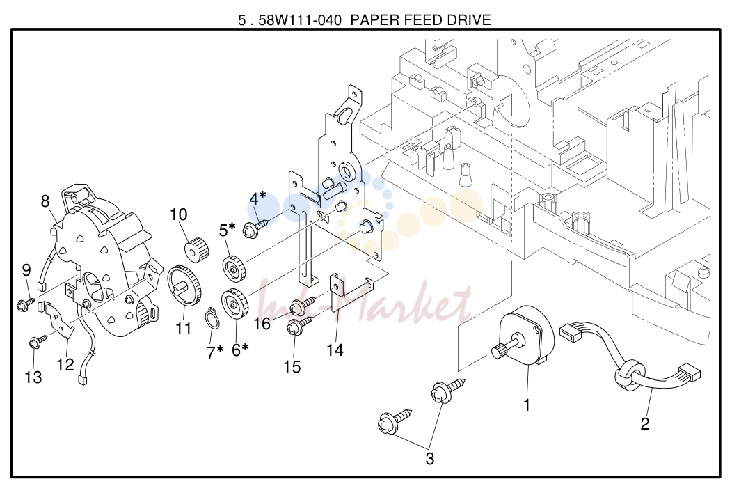 4. 5 . 58W111-040 PAPER FEED DRIVE