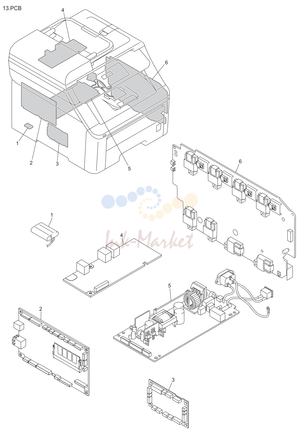 12. 1 LG6167001 1 BATTERY ASSY, MFC9120CN/MFC9320CW
