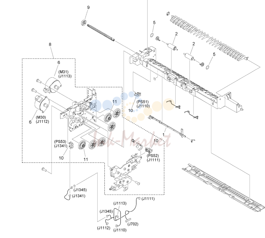 37. Figure M30 SECOND PAPER DELIVERY ASSEMBLY