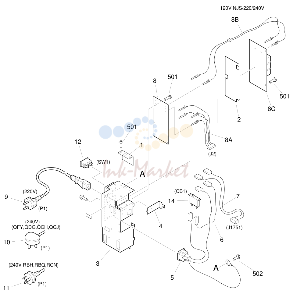 7. POWER CORD TERMINAL ASSEMBLY