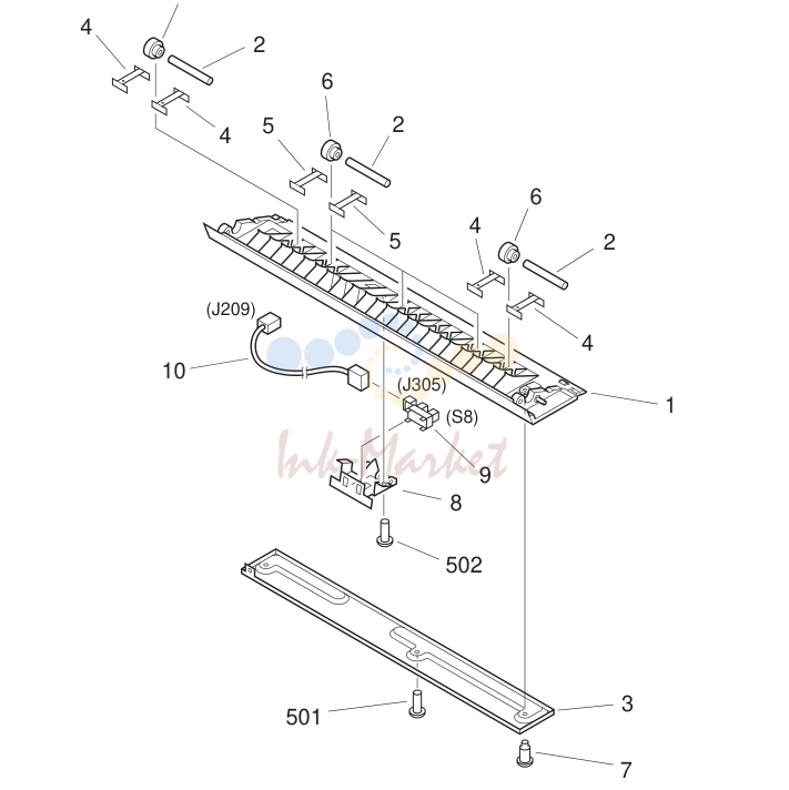 9. LOWER PAPER GUIDE ASSEMBLY