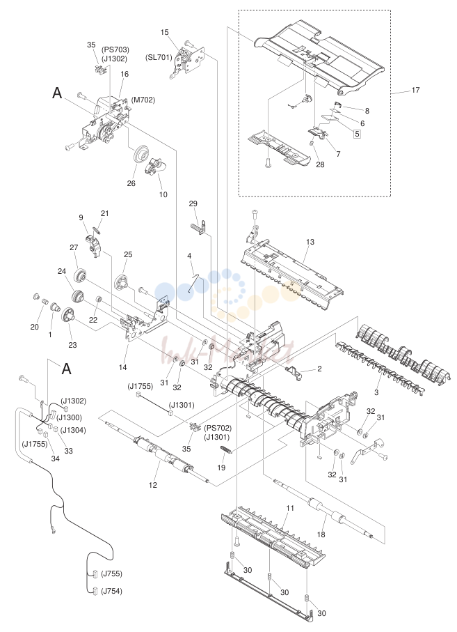 14. FM4-1884-000 1 PAPER FEEDER ASSEMBLY