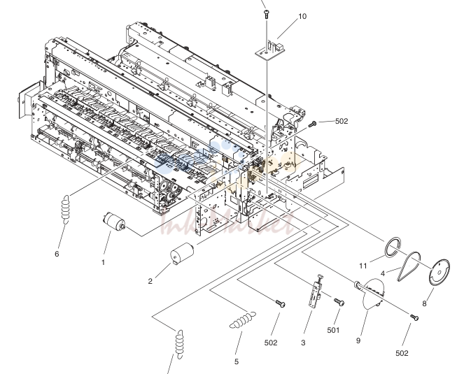 CARRIAGE & FEED MOTOR узел