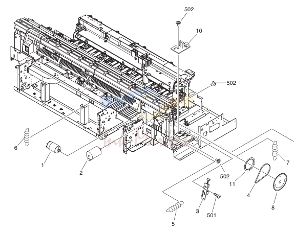 11. CARRIAGE & FEED MOTOR узел