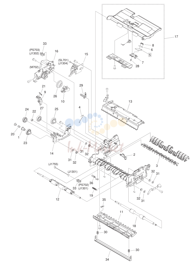 PAPER FEEDER в сборе (ADF MODEL)