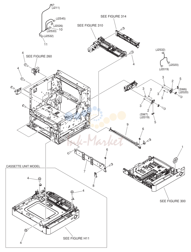 INTERNAL COMPONENTS 3 (550 Sheets/кассета 1