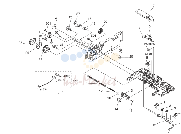 16. NPN RF PAPER PICK-UP ASSEMBLY