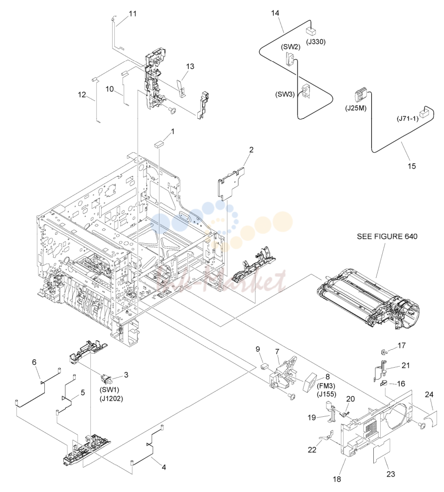 8. Figure 101C INTERNAL COMPONENTS 1 (IR1435 EUR)