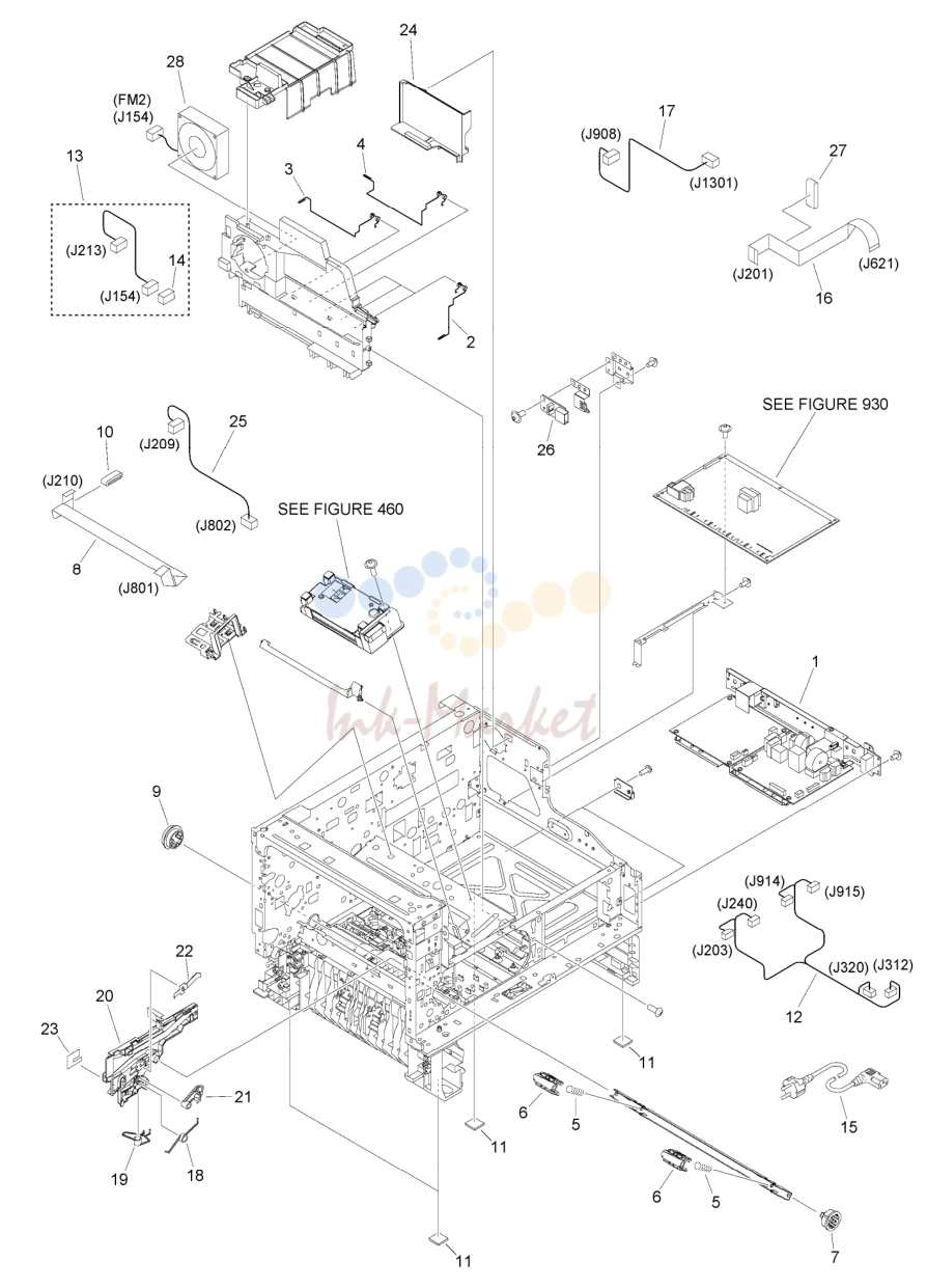 10. Figure 102E INTERNAL COMPONENTS 2 (230V EUR)