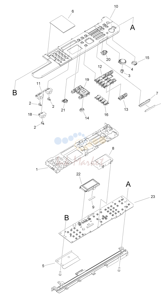 17. Figure 130E CONTROL PANEL ASSEMBLY (IR1435 EUR)