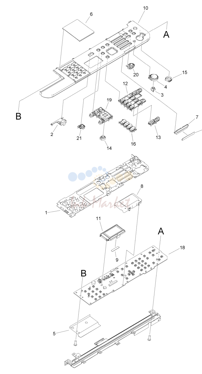 19. Figure 130N CONTROL PANEL ASSEMBLY (IR1435P EUR)