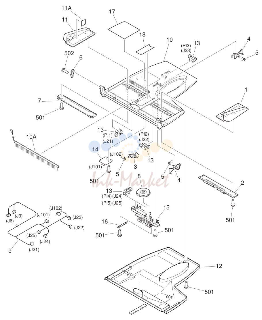 9. DOCUMENT TRAY ASSEMBLY (iR1610F/2010F)