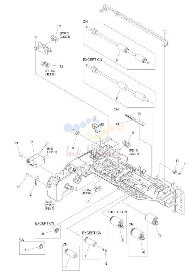12. FM4-6555-000 1 PAPER PICK-UP ASSEMBLY