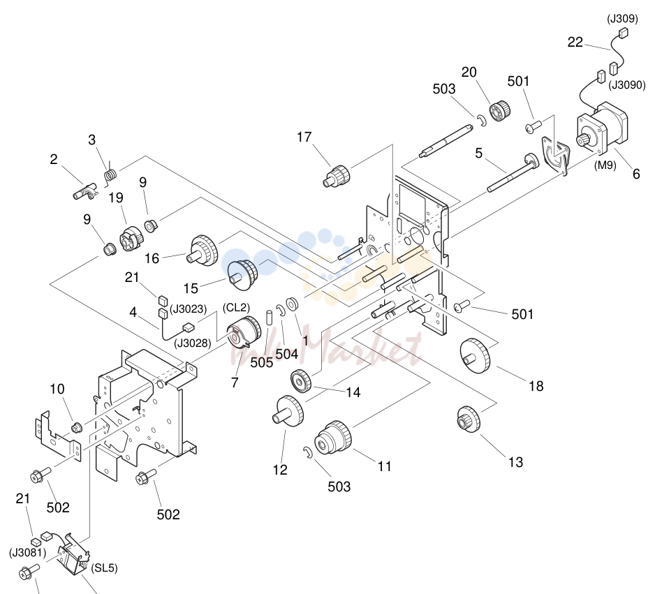 11. PAPER PICK-UP DRIVE ASSEMBLY