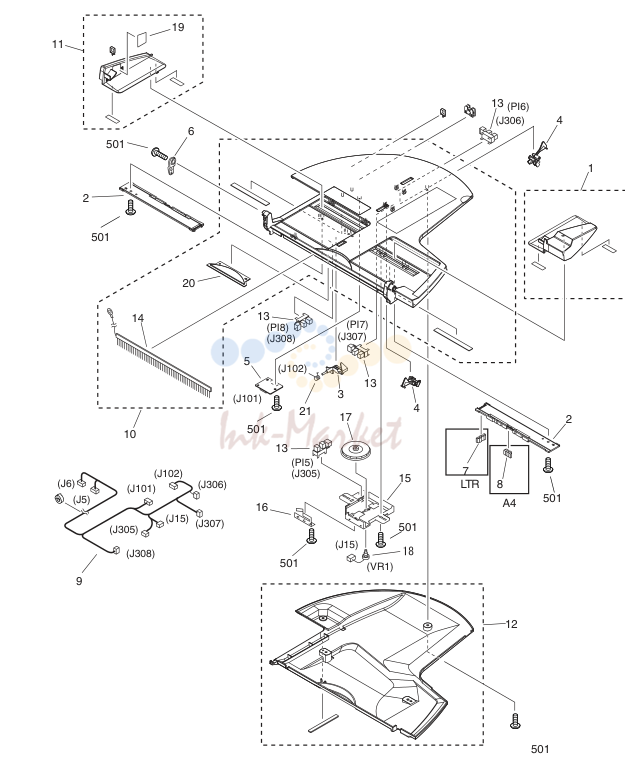 17. FM2-2964-000 1 DOCUMENT TRAY ASSEMBLY