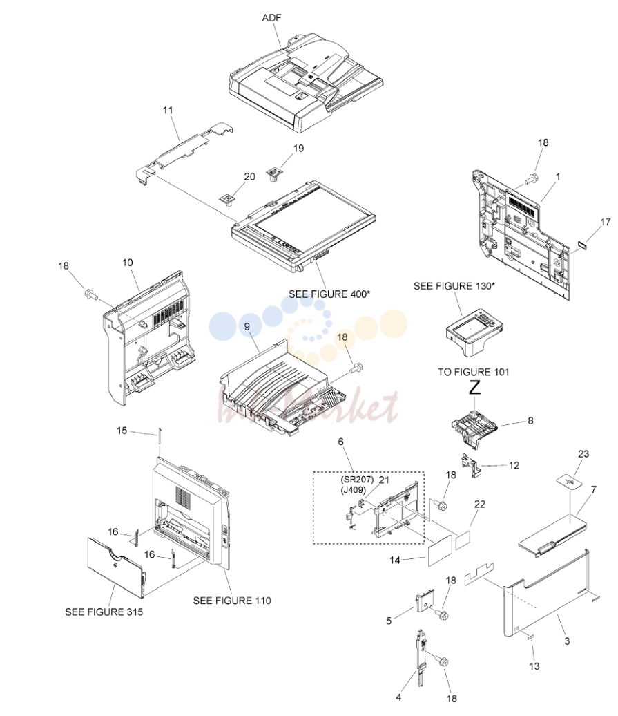 3. Figure 100A EXTERNAL COVERS, PANELS, ETC. (iR 2425i)
