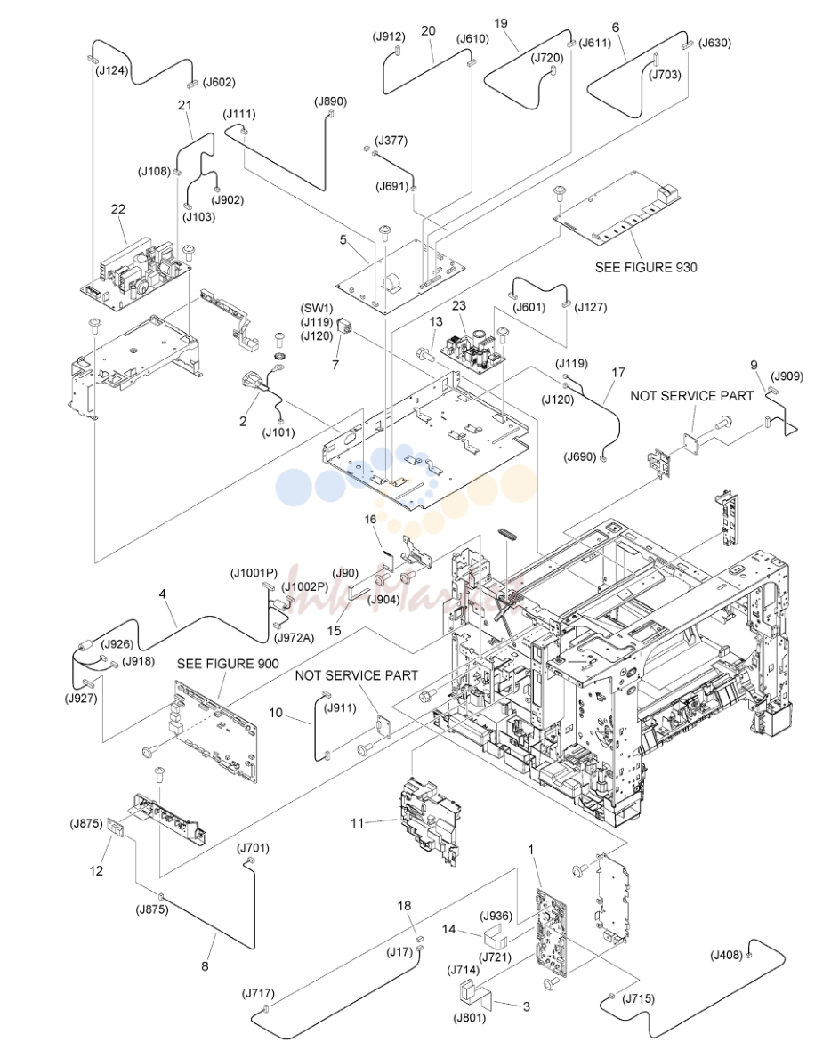 8. Figure 104A INTERNAL COMPONENTS 4 (230V)