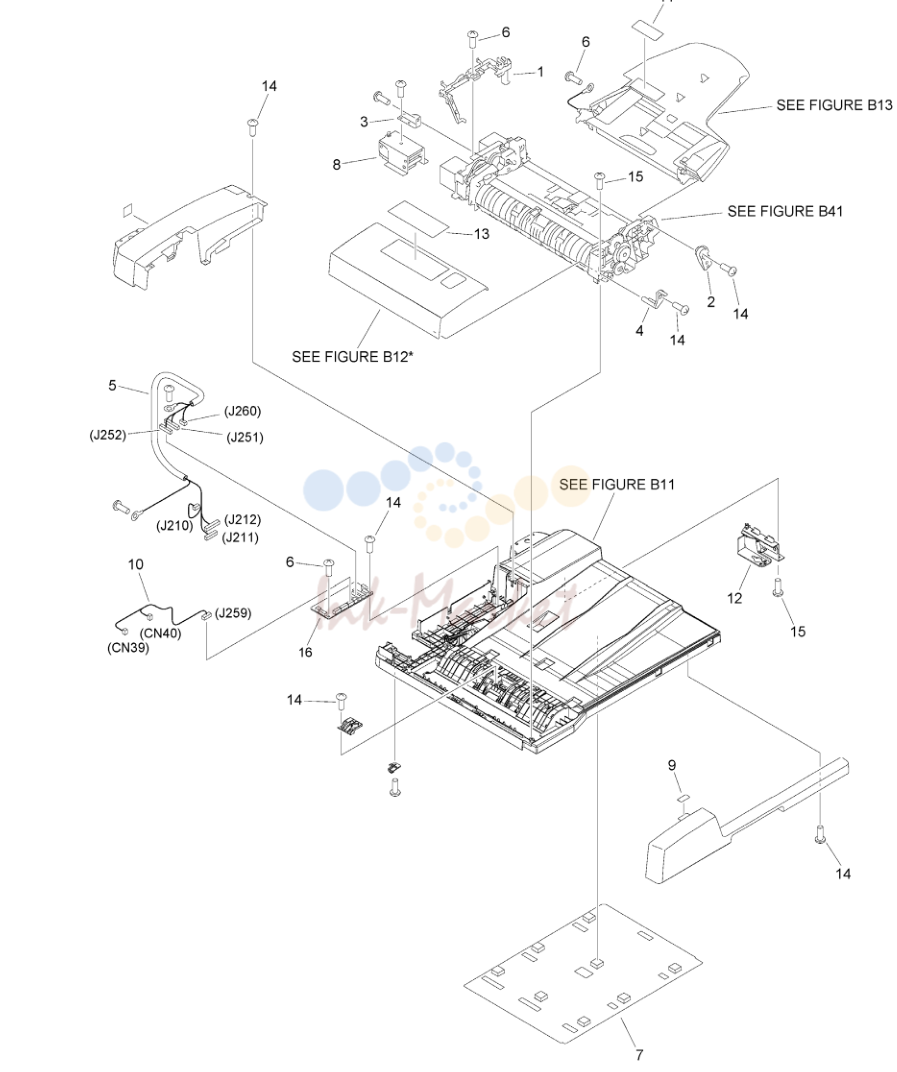 23. Figure B10 INTERNAL COMPONENTS (ADF model)