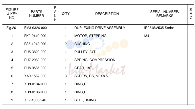 23. FM3-9326-000 1 DUPLEXING DRIVE ASSEMBLY iR2545/2535 Series