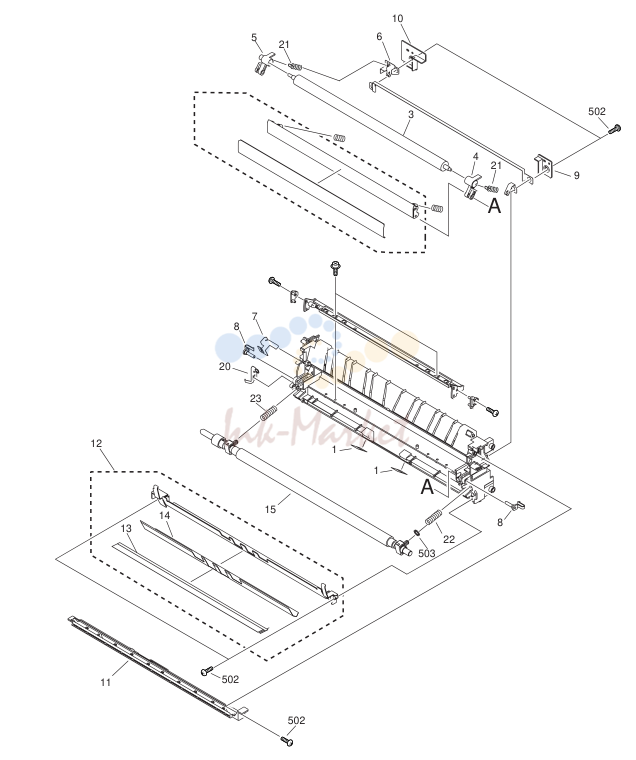 13. FM2-0252-010 1 PAPER FEEDER FRAME ASSEMBLY SEE NOTE