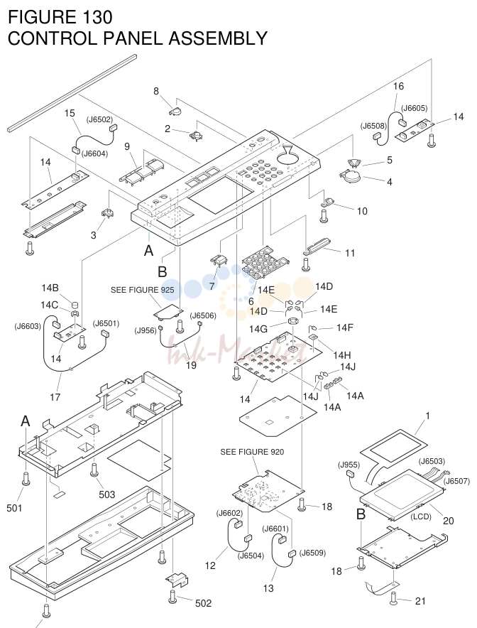 13. FG6-4911-000 1 CONTROL PANEL ASSEMBLY JAPANESE SEE NOTE