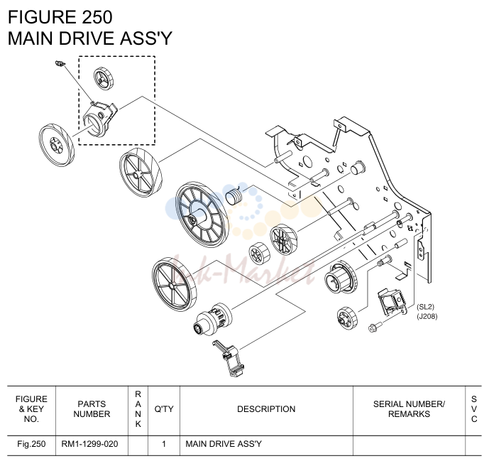 9. RM1-1299-020 1 MAIN DRIVE ASS'Y