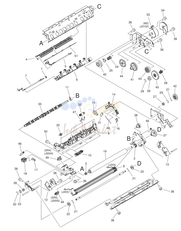 10. RM1-3185-000 1 FIXING ASS'Y 100V