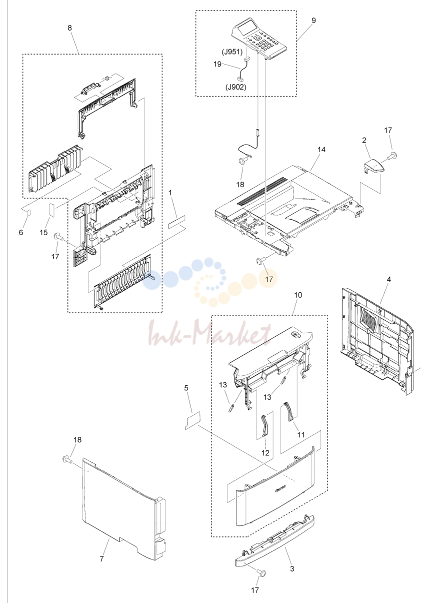 3. Figure 100H EXTERNAL COVERS, PANELS, ETC. (LBP252dw)