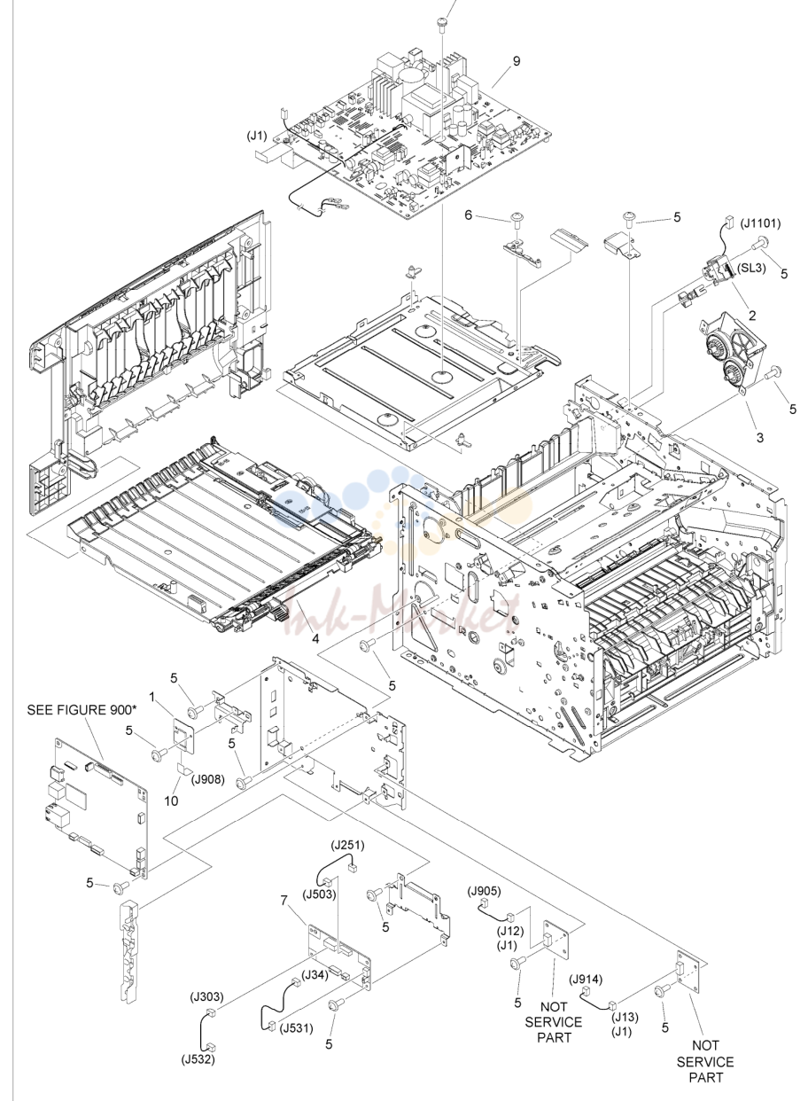 9. Figure 105E INTERNAL COMPONENTS 5 (LBP253 SERIES)