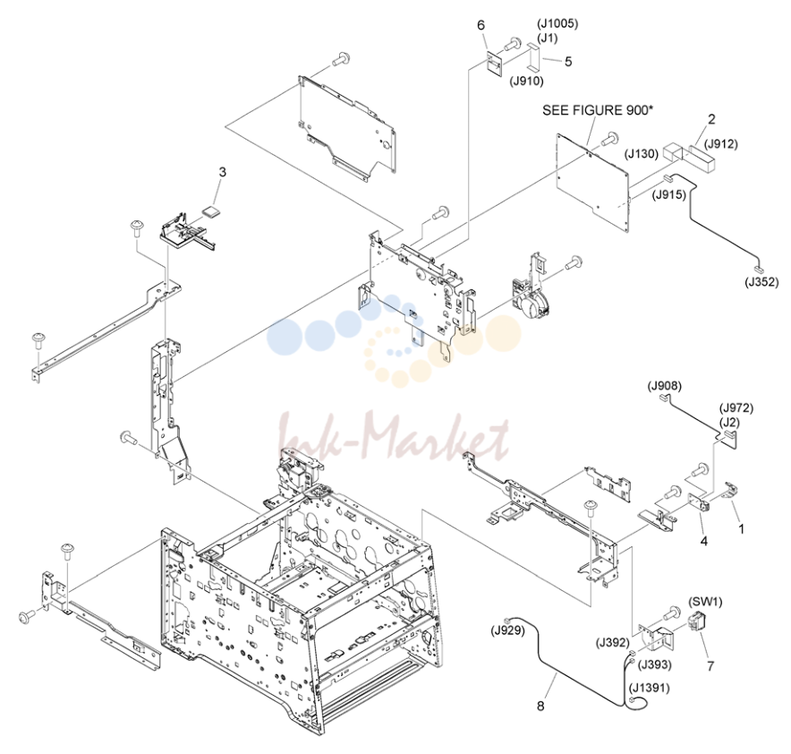 12. Figure 107E INTERNAL COMPONENTS 7(EXCEPT FAX model)