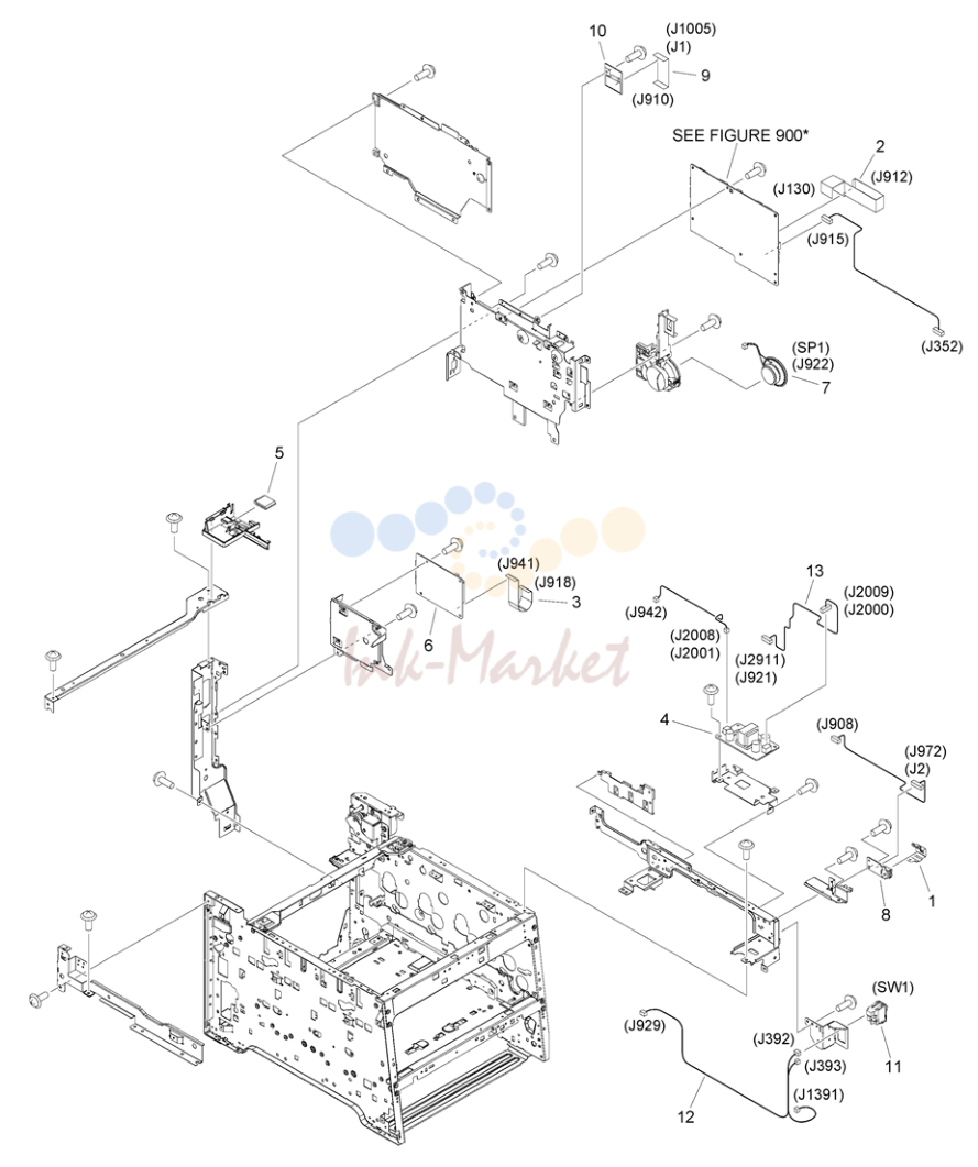 13. Figure 107F INTERNAL COMPONENTS 7(FAX model MF728Cdw)