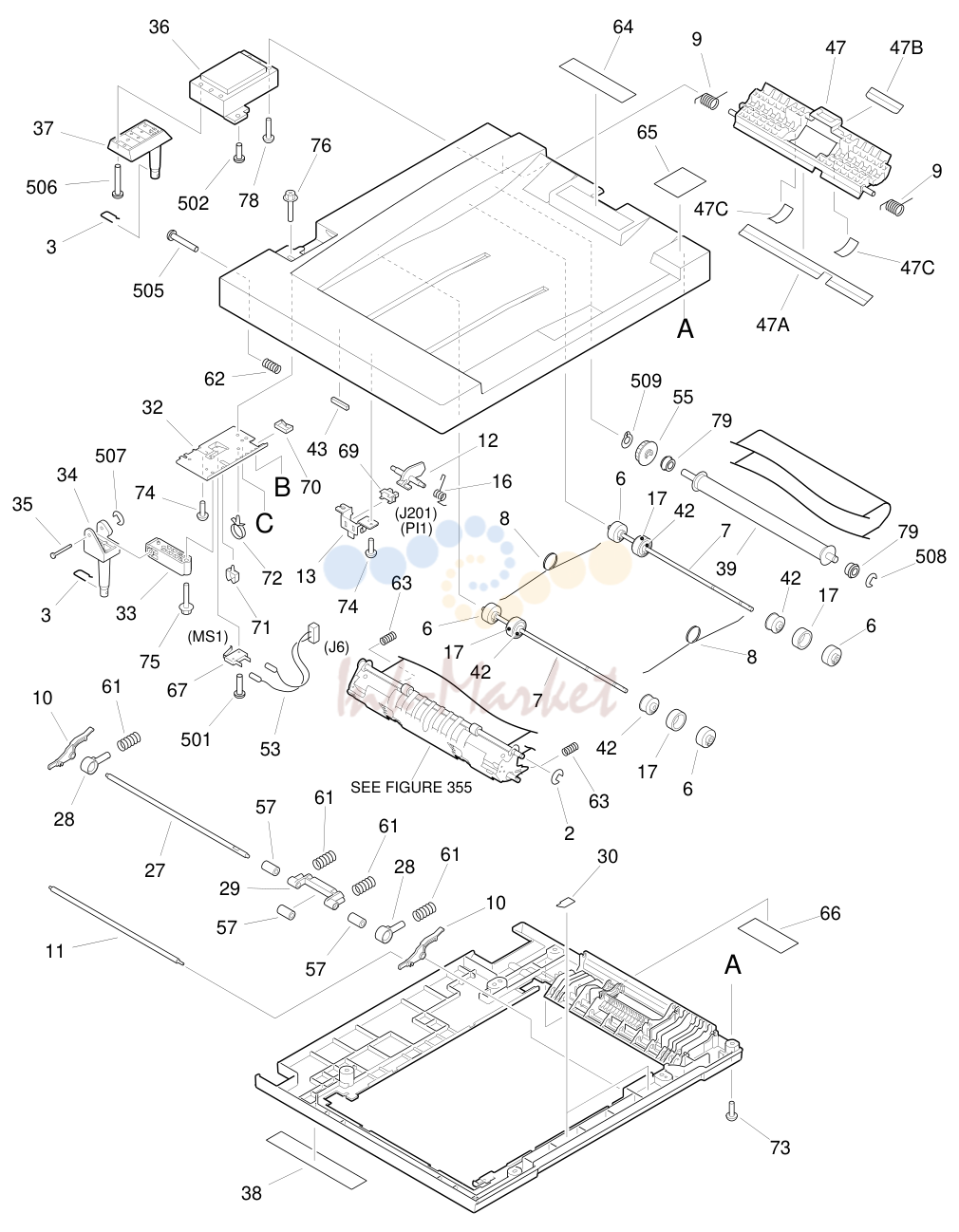 4. FIGURE 161 ADF ASSEMBLY (NP6012F/6212)(1/2)