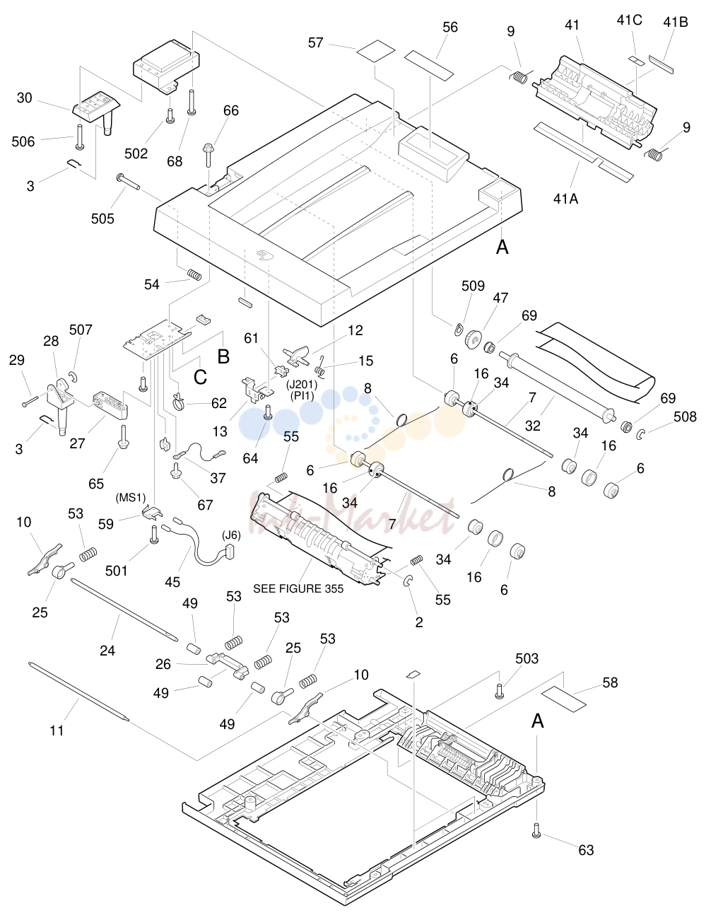 4. FIGURE 161 ADF ASSEMBLY (NP6412F)(1/2)