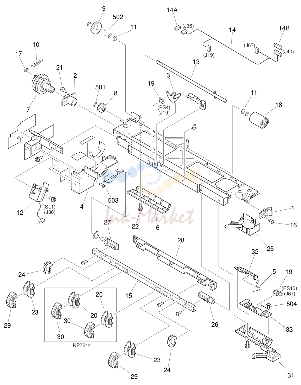12. PAPER PICK-UP ASSEMBLY (NP7210/7214)