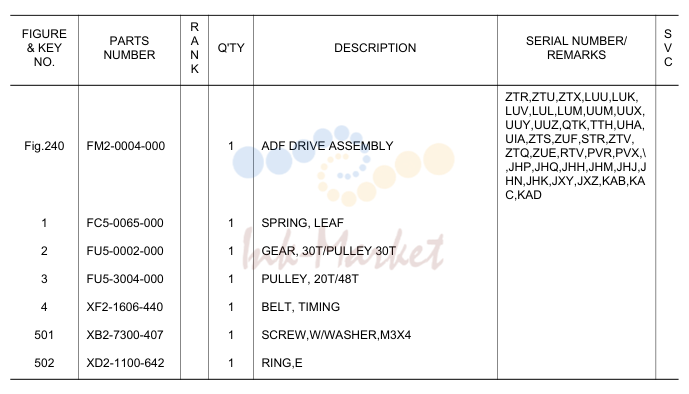 11. FM2-0004-000 1 ADF DRIVE ASSEMBLY