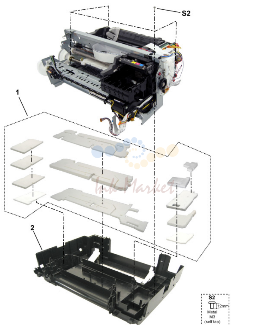 3. FIGURE 4 BOTTOM CASE UNIT & INK ABSORBER