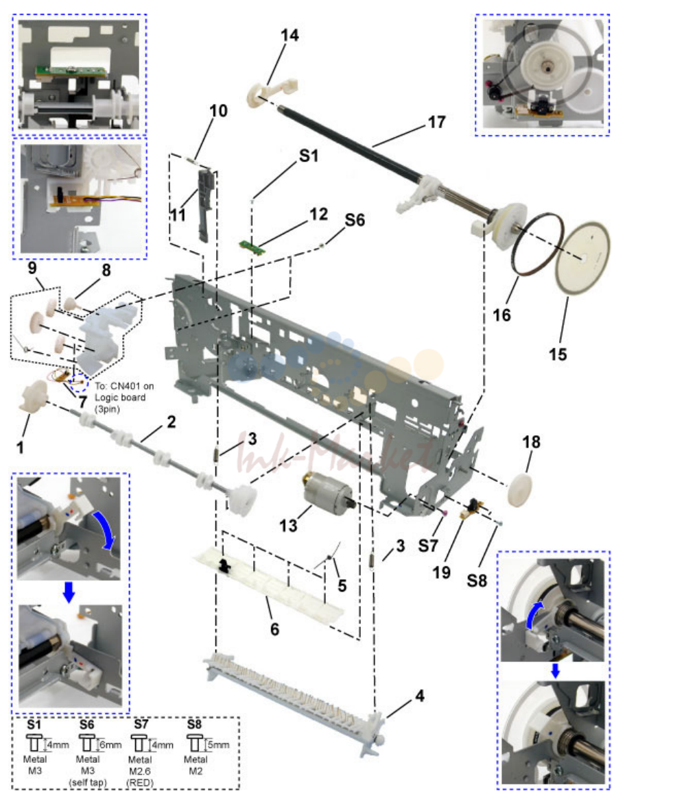 7. FIGURE 10 PAPER FEED & CARRIAGE LIFT PART