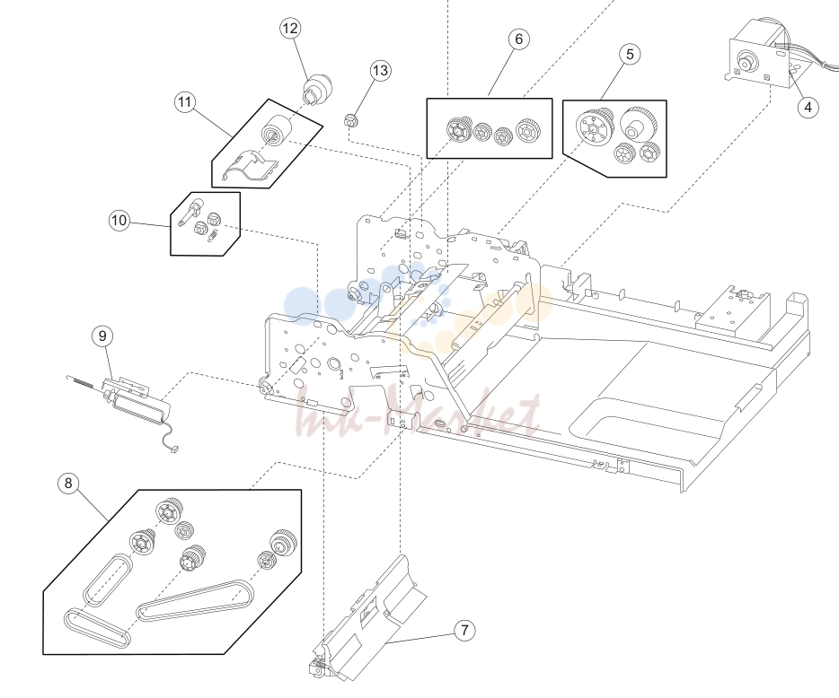 12. Assembly 13: ADF feed and drive