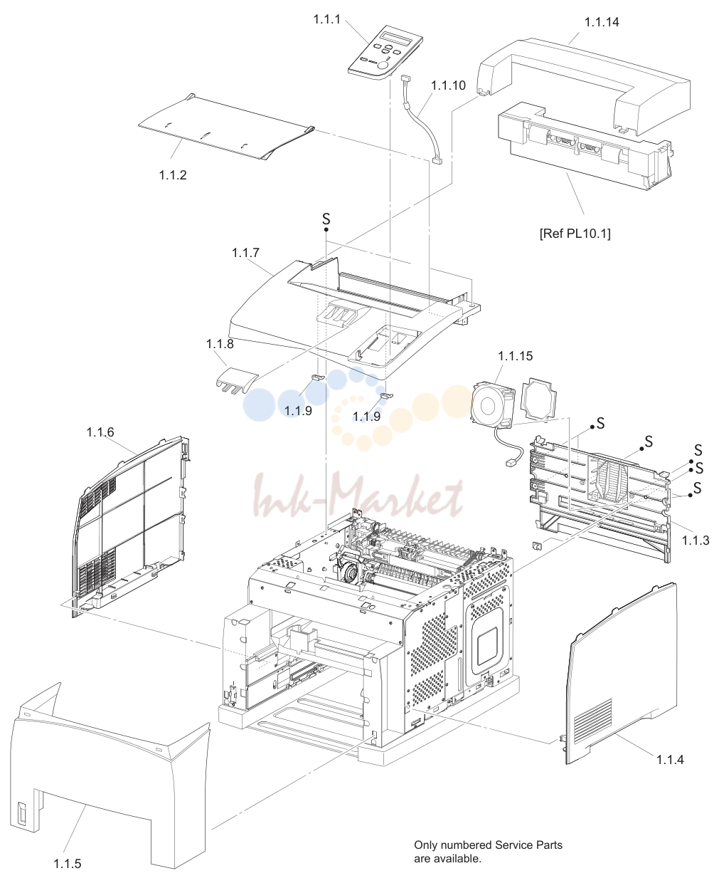 5. Only numbered Service Parts