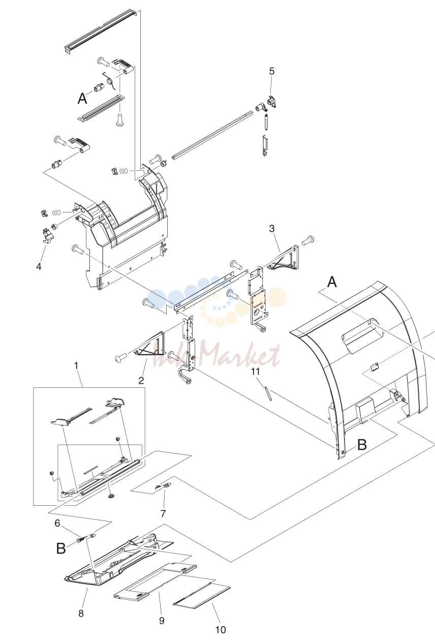 4. Figure 8-7 Front door assembly