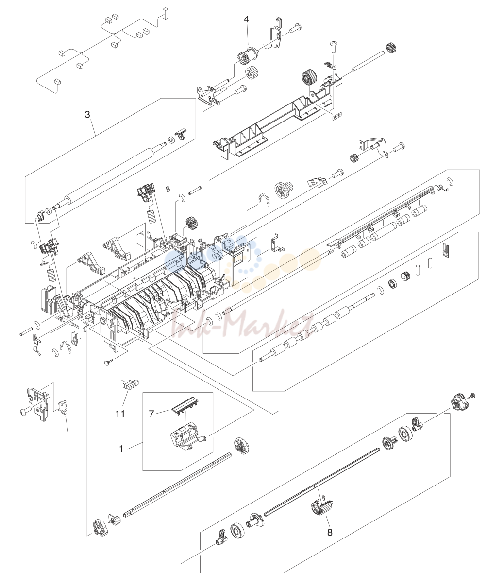 14. Figure 8-20 Pick-up/Feed assembly (1 of 2)