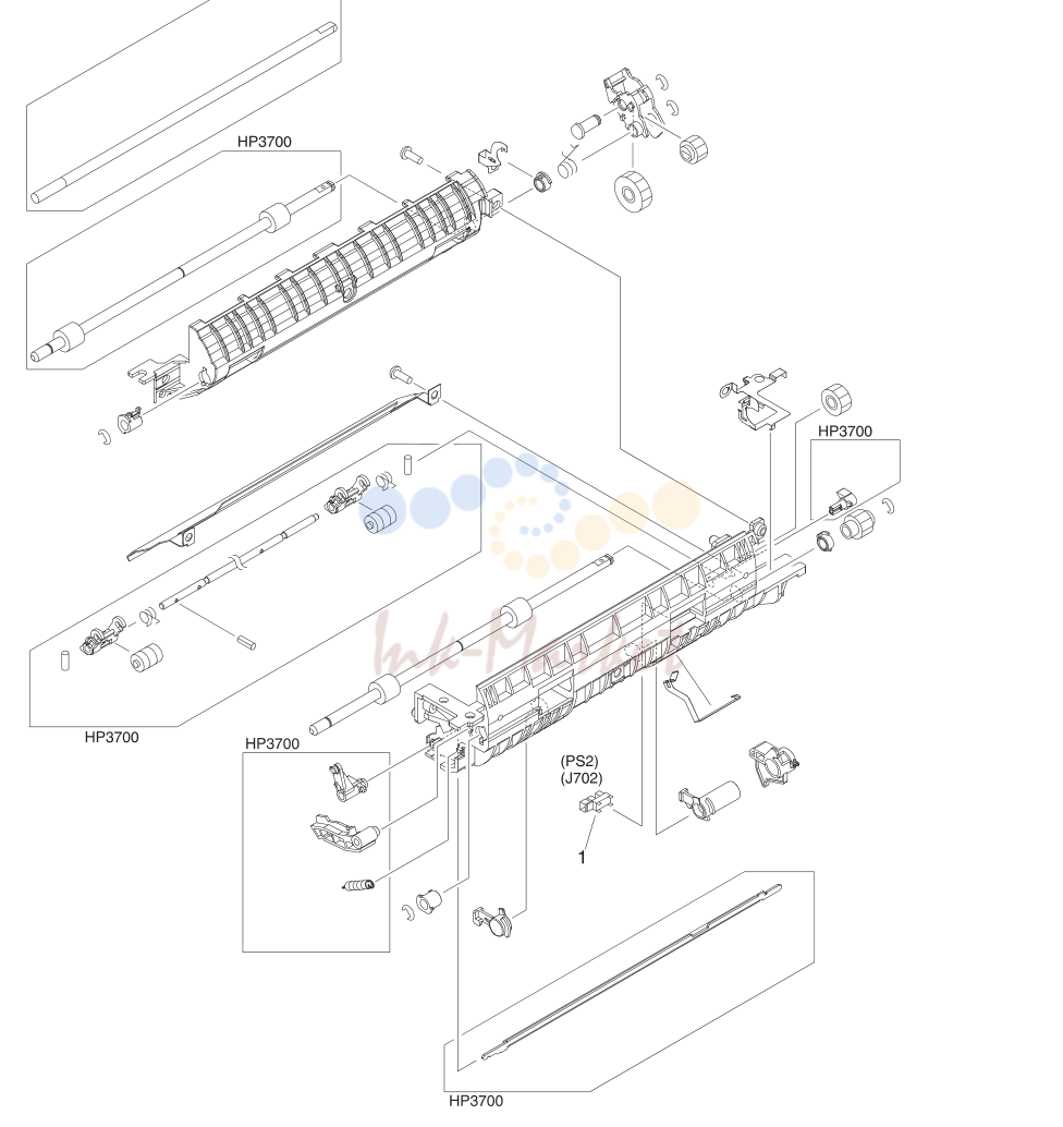 15. Figure 8-22 Tray 2 (cassette) pick-up assembly