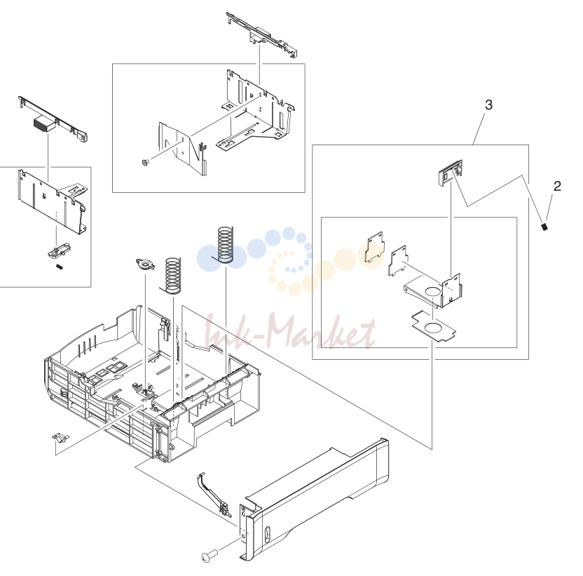 16. Figure 8-30 500-Sheet paper feeder tray (Tray 3)