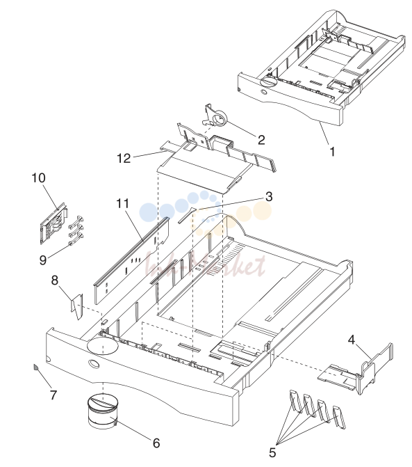 10. Assembly 8: Integrated Paper Tray - 250 Sheet