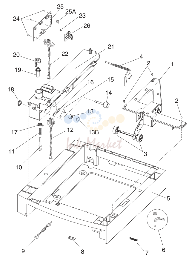 24. Assembly 15: 250 Sheet Tray